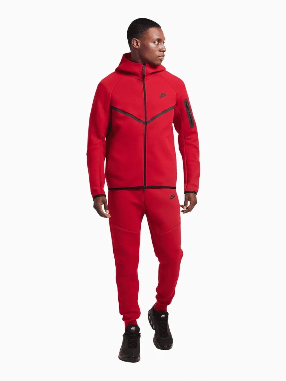 Nike Red Zip-Up Hoodie and Joggers Set